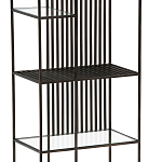 Стеллаж из металла и стекла Menzie Black Stripes Metal Rack варинант исполнения - 5 | Loft Concept в Саратове