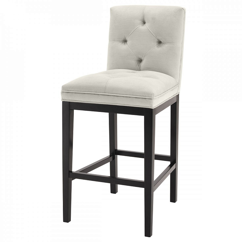 Барный стул Eichholtz Bar Stool Cesare Pebble grey Бежево-серый Черный Барный стул Eichholtz Bar Stool Cesare Pebble grey Бежево-серый Черный в Саратове | Loft Concept