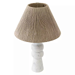 Настольная лампа с плетеным абажуром и белым мраморным основанием Simplicity and Nobility варинант исполнения - 1 | Loft Concept в Саратове