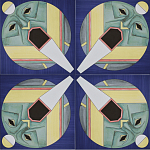 Плитка дизайнерская с узором Маска варинант исполнения - 2 | Loft Concept в Саратове