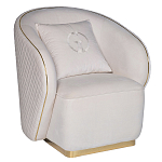 Кресло велюровое оттенка слоновой кости с простроченной спинкой Perfect Comfort варинант исполнения - 1 | Loft Concept в Саратове