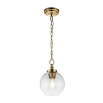 Подвесной светильник латунного цвета с прозрачным стеклянным плафоном Feiss варинант исполнения - 7 | Loft Concept в Саратове