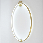 Бра светодиодное круглой формы с рамкой цвета латунь Ring Horizontal варинант исполнения - 2 | Loft Concept в Саратове