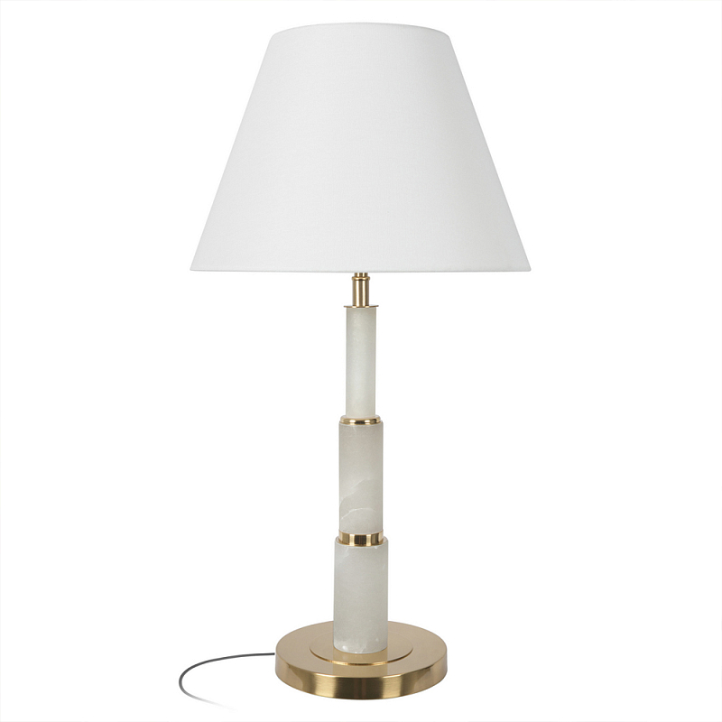 Настольная лампа с белым конусовидным абажуром More Tender Белый Бронза в Саратове | Loft Concept 