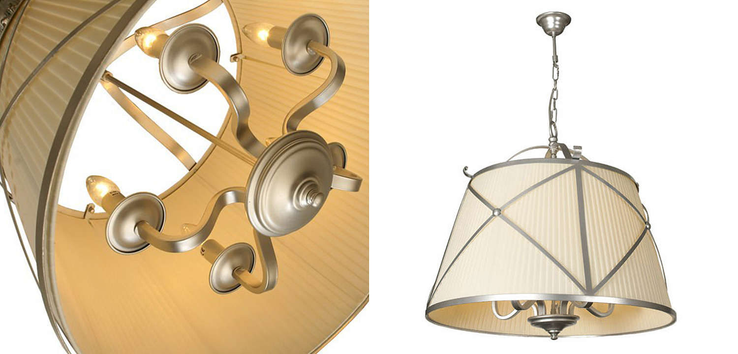 Люстра абажур Provence Lampshade Light Silver Chandelier Люстра абажур Provence Lampshade Light Silver Chandelier - Loft-Concept в Саратове