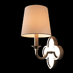 Бра с белым текстильным абажуром и декоративным основанием в виде четырехлистника с зеркальной вставкой Vitorino варинант исполнения - 21 | Loft Concept в Саратове