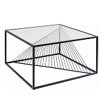 Журнальный стол черный с столешницей из прозрачного закаленного стекла Dynamics варинант исполнения - 1 | Loft Concept в Саратове