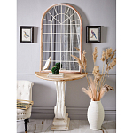 Зеркало-окно настенное в венецианском стиле с деревянной рамой бежевого цвета Venetian Smooth варинант исполнения - 4 | Loft Concept в Саратове