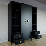 Большой шкаф с витриной Elsa Dreams Black варинант исполнения - 2 | Loft Concept в Саратове