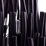 Люстра черная с несколькими ярусами деревянных палочек Bright Wooden Chandelier варинант исполнения - 10 | Loft Concept в Саратове