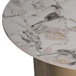 Стол журнальный круглый керамогранит белый Keramos варинант исполнения - 3 | Loft Concept в Саратове