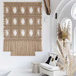 Панно на стену плетеное Макраме бежевый цвет  варинант исполнения - 5 | Loft Concept в Саратове