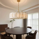 Люстра круглая Д110 см с абажуром из прямоугольных панелей Calling to Shine варинант исполнения - 3 | Loft Concept в Саратове