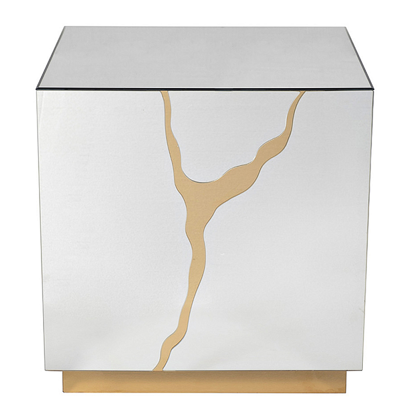 Столик журнальный зеркальный с золотым декором Gold Painted Mirror Table Зеркало Золотой Столик журнальный зеркальный с золотым декором Gold Painted Mirror Table Зеркало Золотой в Саратове | Loft Concept