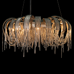 Люстра круглая подвесная с металлическими дугами и длинными цепочками 80 см Atlantis Chain варинант исполнения - 6 | Loft Concept в Саратове