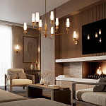 Бра с цилиндрическим матовым плафоном и шаром из камня на металлическом основании Orb Essence варинант исполнения - 8 | Loft Concept в Саратове