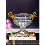 Чаша из прозрачного стекла с бронзовой подставкой и ручками Eden Garden варинант исполнения - 2 | Loft Concept в Саратове