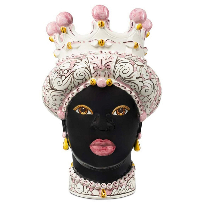 Ваза Vase Moro Lady Ornate Pink Черный Розовый Белый Ваза Vase Moro Lady Ornate Pink Черный Розовый Белый в Саратове | Loft Concept