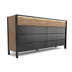 Комод 8 ящиков с подсветкой на рельефном фасаде Warm Industrial варинант исполнения - 7 | Loft Concept в Саратове