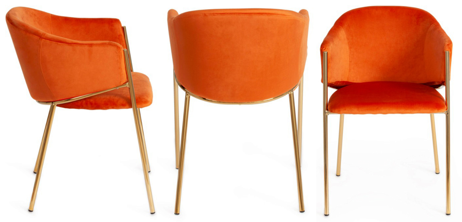 Стул Faisal Orange Velvet Chair Стул Faisal Orange Velvet Chair - Loft-Concept в Саратове