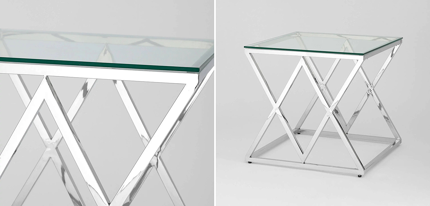 Стол приставной Geometry Rhombus Silver Стол приставной Geometry Rhombus Silver - Loft-Concept в Саратове