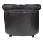 Кресло кожаное с мягкими подлокотниками на 4-х деревянных ножках Logan Leather Armchair black варинант исполнения - 3 | Loft Concept в Саратове