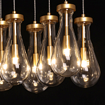 Люстра с 9-ю прозрачными стеклянными плафонами в форме капли Lucid Rain  варинант исполнения - 5 | Loft Concept в Саратове