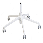 Стул с мягкой синей обивкой из велюра и подъемно-поворотным механизмом на белых колесиках Harper Blue and White варинант исполнения - 4 | Loft Concept в Саратове