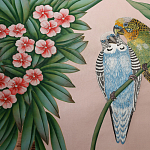 Обои ручная роспись Amazonia Florence Pink dyed silk варинант исполнения - 6 | Loft Concept в Саратове