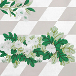 Обои ручная роспись Tiled Meadow Original colourway on Lilac Hint slub silk варинант исполнения - 1 | Loft Concept в Саратове