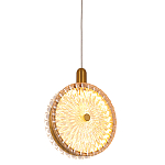 Подвесной светильник с плафоном из рельефного стекла Peony Glass Bronze  варинант исполнения - 1 | Loft Concept в Саратове