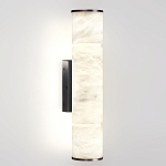 Бра с цилиндрическим плафоном из белого алебастра на прямоугольном основании Темная Латунь Cryptocrystalline Stone варинант исполнения - 1 | Loft Concept в Саратове