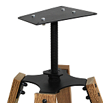 Барный стул со спинкой и металлической подставкой на 4-х деревянных ножках Бежевый Велюр Vendramin Chair варинант исполнения - 7 | Loft Concept в Саратове