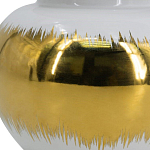 Ваза белая с крышкой и золотистыми фрагментами 24 см Chinoiserie Ceramics варинант исполнения - 3 | Loft Concept в Саратове