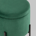 Зеленый пуф на черных ножках SANJAY варинант исполнения - 4 | Loft Concept в Саратове