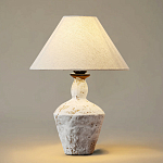 Настольная лампа с керамическим фактурным основанием и тканевым абажуром Eastern Tale варинант исполнения - 2 | Loft Concept в Саратове
