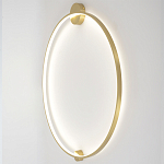 Бра светодиодное круглой формы с рамкой цвета латунь Ring Horizontal варинант исполнения - 3 | Loft Concept в Саратове