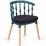 Пластиковый стул на ножках из массива бука Ferret Spiral Green варинант исполнения - 7 | Loft Concept в Саратове