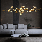 Люстра в виде золотой ветки с цветами и птичками Marvelous Garden варинант исполнения - 3 | Loft Concept в Саратове