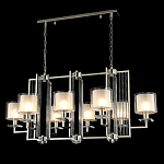 Люстра прямоугольной формы с 8-ю цилиндрическими плафонами из стекла Laurent варинант исполнения - 7 | Loft Concept в Саратове