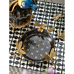 Блюдо черного цвета из фрафора на бронзовых ножках в виде стрекоз Eden Garden варинант исполнения - 4 | Loft Concept в Саратове