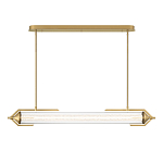 Подвесной светильник линейный золотого цвета с длинной цилиндрической стеклянной трубкой Eurofase варинант исполнения - 3 | Loft Concept в Саратове