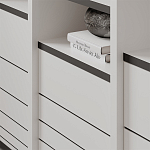 Стеллаж прямой ассиметричный с полками и 4-мя дверцами ARYA BOOKCASE WHITE варинант исполнения - 6 | Loft Concept в Саратове