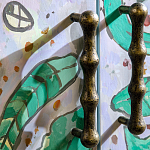 Премиальный Шкаф Defoliation двухстворчатый роспись зеленые листья  варинант исполнения - 4 | Loft Concept в Саратове