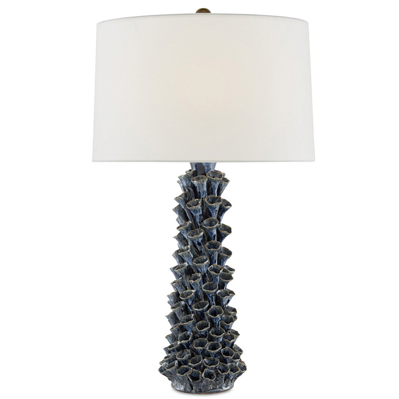 Настольная лампа с корпусом из цветков колокольчика Cascade of Blue Flowers ivory ( слоновая кость ) Синий Черный Настольная лампа с корпусом из цветков колокольчика Cascade of Blue Flowers ivory ( слоновая кость ) Синий Черный в Саратове | Loft Concept