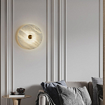 Бра в форме диска из натурального камня с декоративным центральным элеменом Cryptocrystalline Stone варинант исполнения - 4 | Loft Concept в Саратове