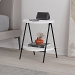 Стол приставной с 2-мя круглыми белыми столешницами ESSEL SIDE TABLE WHITE варинант исполнения - 4 | Loft Concept в Саратове
