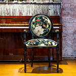 Стул с подлокотниками из натурального бука с изображением птиц и цветов Blooming Birds варинант исполнения - 2 | Loft Concept в Саратове