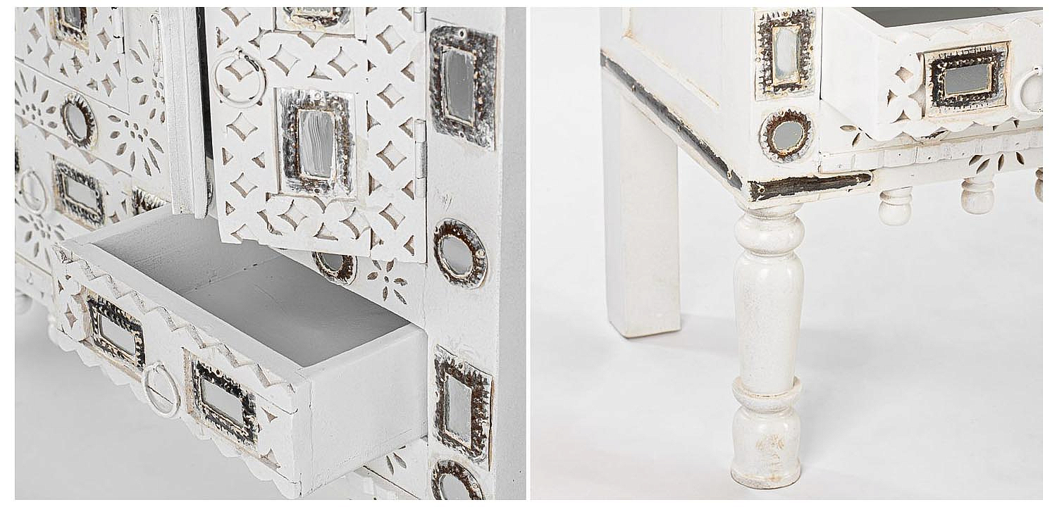 Комод в восточном стиле Indian Bone Inlay Chest of Drawers Белый Комод в восточном стиле Indian Bone Inlay Chest of Drawers Белый - Loft-Concept в Саратове