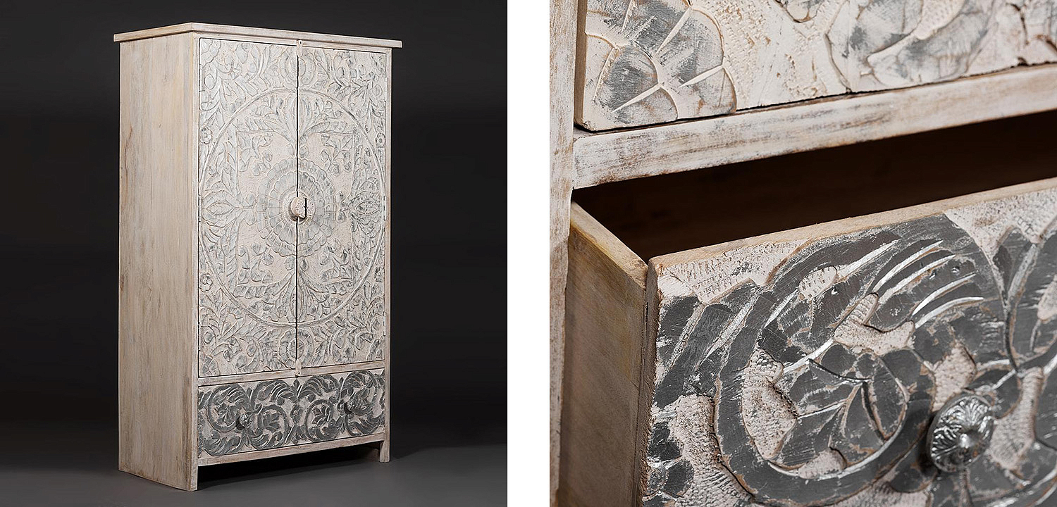 Шкаф Indian antique white Cupboard - Loft-Concept в Саратове